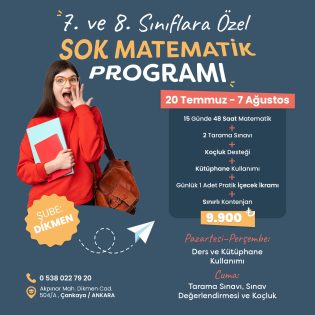 7. ve 8. SINIFLARA ÖZEL ŞOK MATEMATİK PROGRAMI